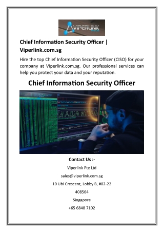 Chief Information Security Officer  Viperlink.com.sg