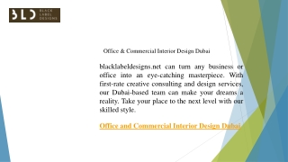 Office & Commercial Interior Design Dubai