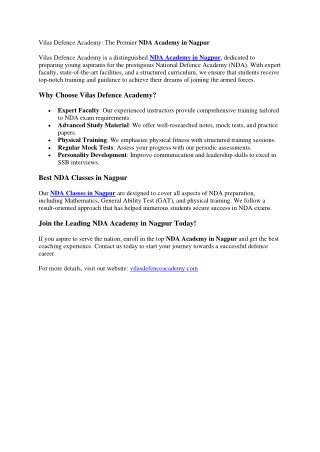 Vilas Defence Academy