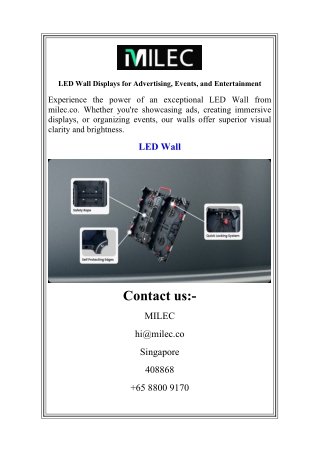 LED Wall Displays for Advertising, Events, and Entertainment