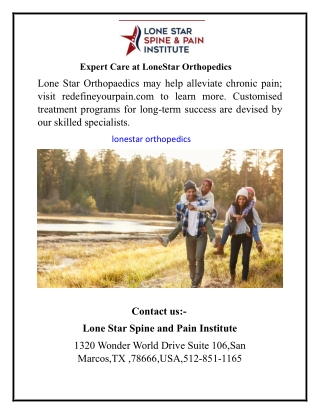 Expert Care at LoneStar Orthopedics