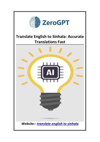 Translate English to Sinhala Accurate Translations Fast