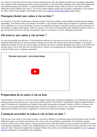 Comment utiliser une caisse à vin en bois comme étagère murale pour les plantes