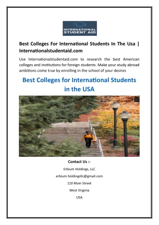 Best Colleges For International Students In The Usa  Internationalstudentaid.com