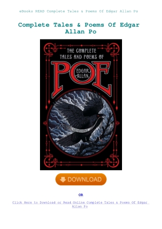 eBooks READ Complete Tales & Poems Of Edgar Allan Po