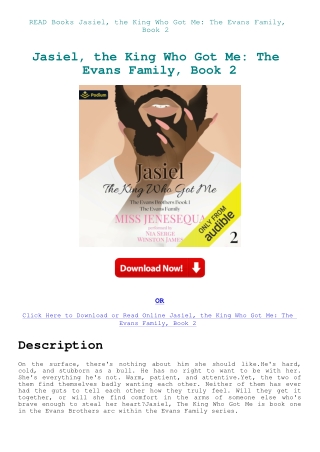 READ Books Jasiel  the King Who Got Me The Evans Family  Book 2