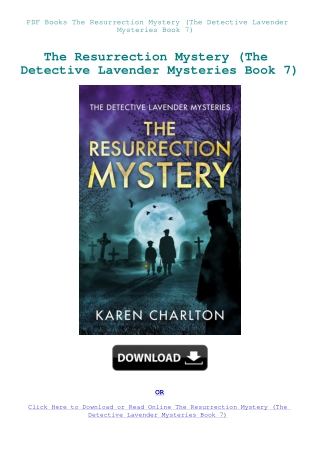 PDF Books The Resurrection Mystery (The Detective Lavender Mysteries Book 7)