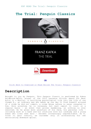 PDF READ The Trial Penguin Classics