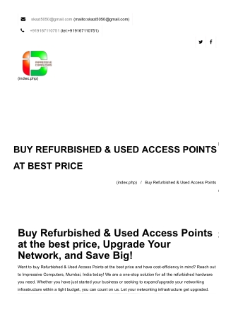 Refurbished & Used Access Points Supplier In Mumbai.
