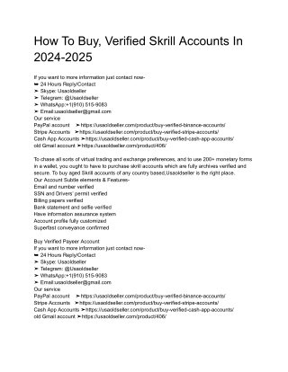 How To Buy, Verified Skrill Accounts In 2024-2025