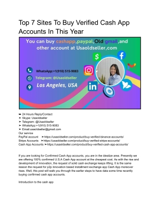 Top 7 Sites To Buy Verified Cash App Accounts In This Year