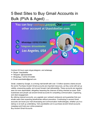 5 Best Sites to Buy Gmail Accounts in Bulk (PVA & Aged)