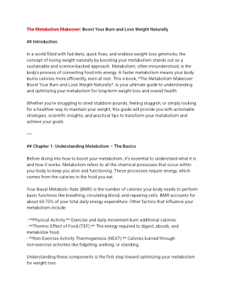 The Metabolism Makeover