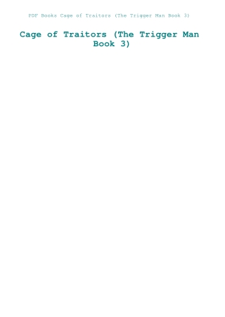 PDF Books Cage of Traitors (The Trigger Man Book 3)