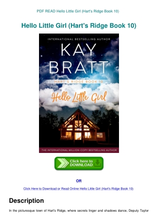 PDF READ Hello Little Girl (Hart's Ridge Book 10)