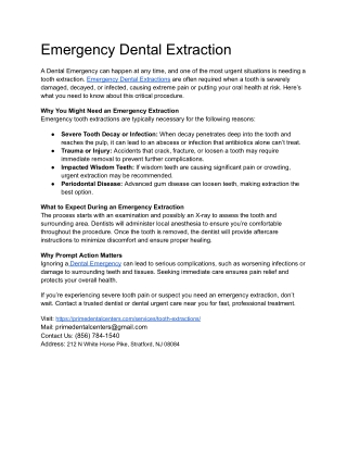 Emergency Dental Extraction