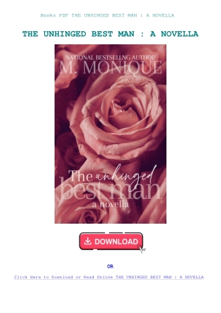 Books PDF THE UNHINGED BEST MAN  A NOVELLA