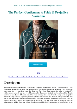 Books PDF The Perfect Gentleman A Pride & Prejudice Variation