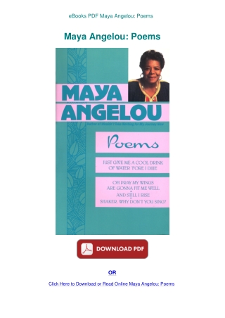 eBooks PDF Maya Angelou Poems