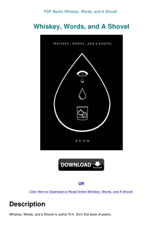 PDF Books Whiskey  Words  and A Shovel