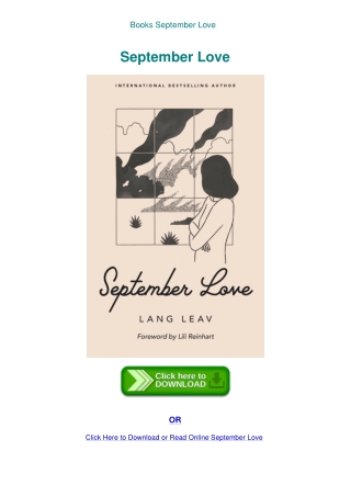 Books  September Love