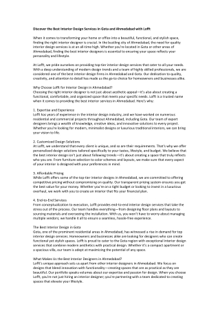 Transform Your Space with the Best Interior Design in Ahmedabad