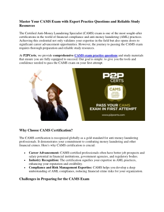 Unlock Your Potential: A Trusted Roadmap to Passing the CAMS Exam