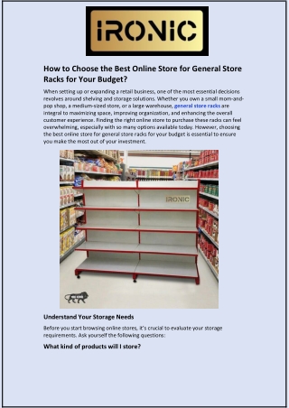 How to Choose the Best Online Store for General Store Racks for Your Budget