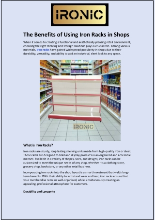 The Benefits of Using Iron Racks in Shops