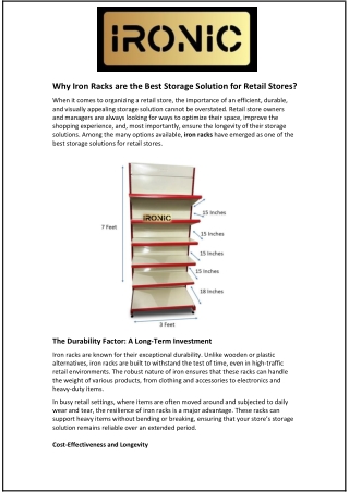 Why Iron Racks are the Best Storage Solution for Retail Stores