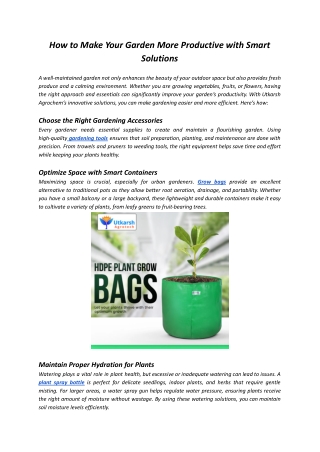 How to Make Your Garden More Productive with Smart Solutions