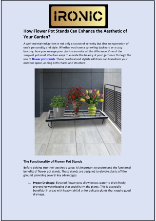 How Flower Pot Stands Can Enhance the Aesthetic of Your Garden