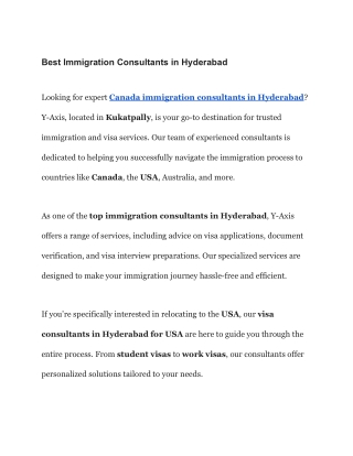 Best Immigration Consultants in Hyderabad