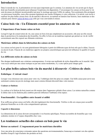 Les plus belles caisses bois vin du marché à découvrir