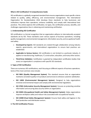 ISO 13485 Certification