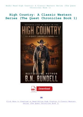 Books Read High Country A Classic Western Series (The Quest Chronicles Book 1)