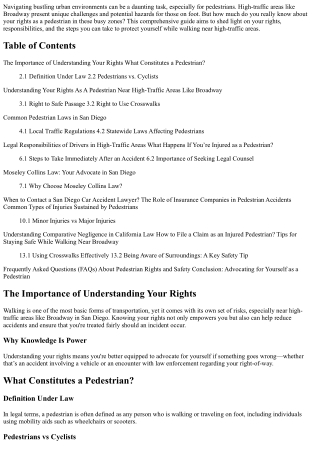 “Understanding Your Rights As A Pedestrian Near High-Traffic Areas Like Broadway