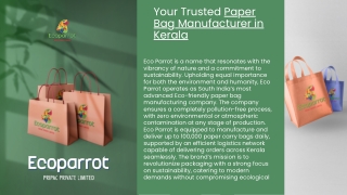 Eco Parrot is a name that resonates with the vibrancy of nature and a commitment to sustainability.