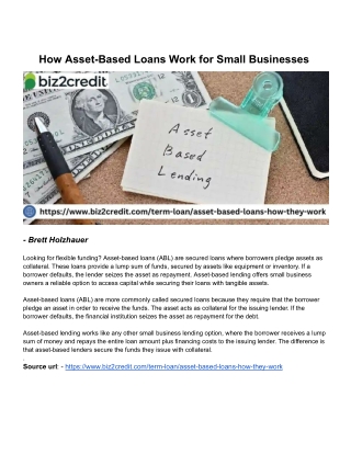 How Asset-Based Loans Work for Small Businesses