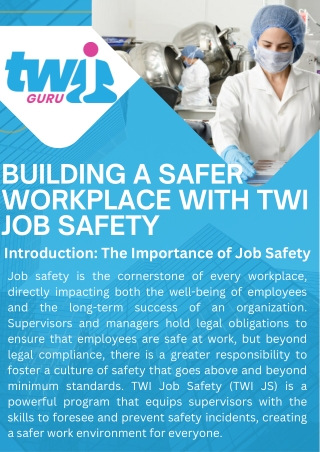 Building a Safer Workplace with TWI Job Safety