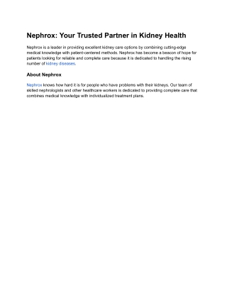 Nephrox_ Your Trusted Partner in Kidney Health