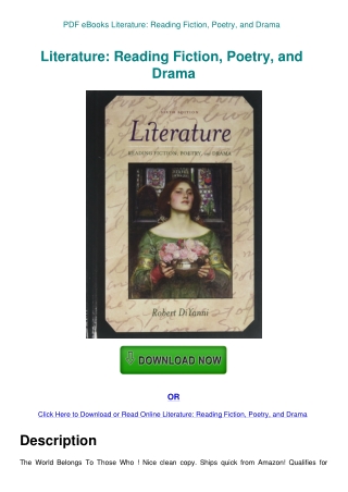 PDF eBooks Literature Reading Fiction  Poetry  and Drama