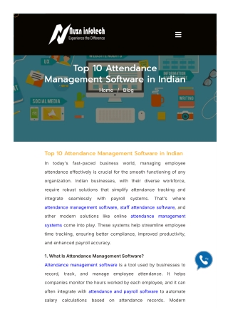 Top 10 Attendance Management Software in Indian