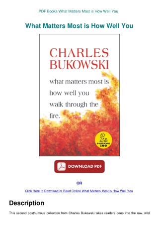PDF Books What Matters Most is How Well You
