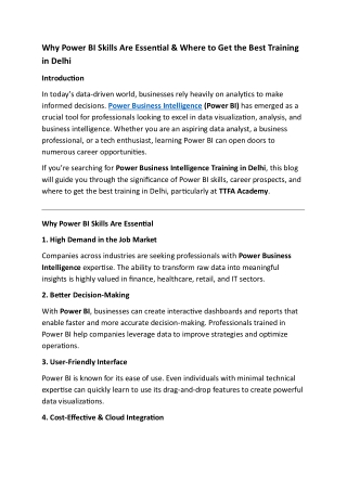 Why Power BI Skills Are Essential