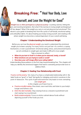 Breaking Free_ “ Heal Your Body, Love Yourself, and Lose the Weight for Good”           (2)