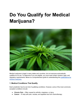 Do You Qualify for Medical Marijuana?
