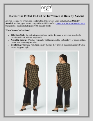 co ord set for women ethnic wear