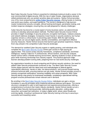 BEST CYBER SECURITY COURSES ONLINE