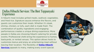 Best Dallas Hibachi Services for Unforgettable Dining Experiences